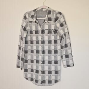 Plaid women's fleece soft jacket size M